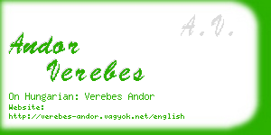 andor verebes business card